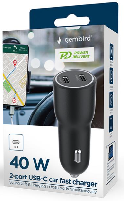 Car Charger GEMBIRD TA-UC-C2PD40-CAR-01