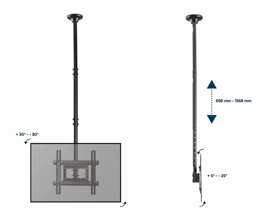 Gembird CM-70ST-01 TV mount/stand 177.8 cm (70") Black