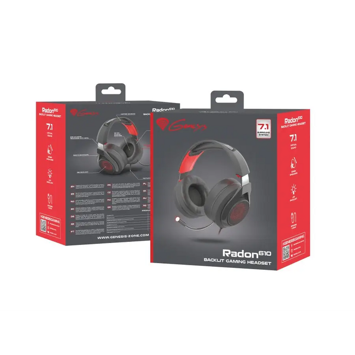 Genesis Gaming Headset Radon 610 7.1 Backlight - Слушалки<<<GENESIS компютърна