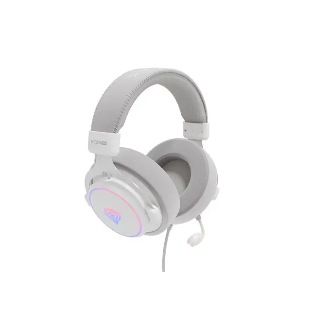 Genesis Headset Neon 764 with microphone RGB illumination USB White - Слушалки<<<GENESIS компютърна