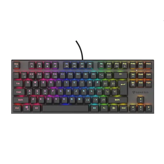 Genesis Mechanical Gaming Keyboard Thor 303 TKL Silent Switch RGB Backlight US Layout Black - Клавиатури<<<GENESIS