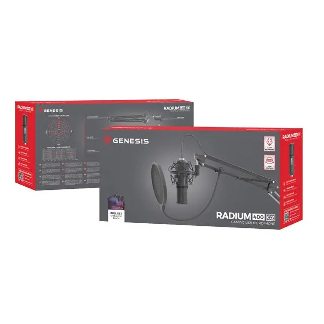 Genesis Microphone Radium 400 G2 Studio USB ARM Popfilter - Тонколони и микрофони<<<GENESIS компютърна