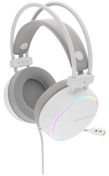 Genesis Headset Neon 613 G2 With Microphone RGB Illumination White
