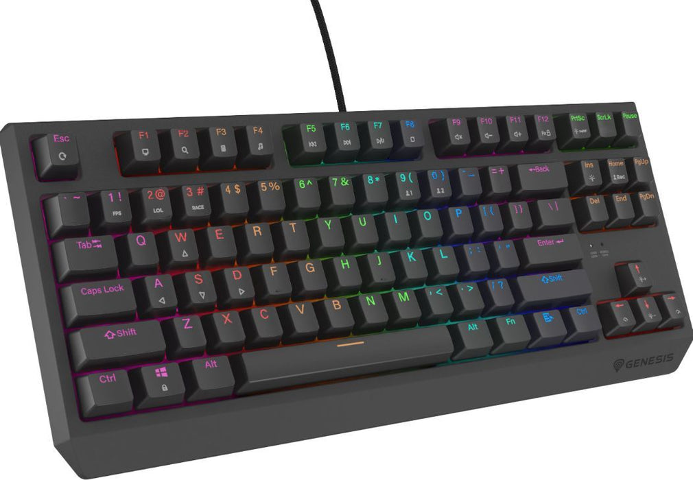 Genesis Gaming Keyboard Thor 230 TKL Lite US Rainbow Mechanical Outemu Red Black Hot Swap