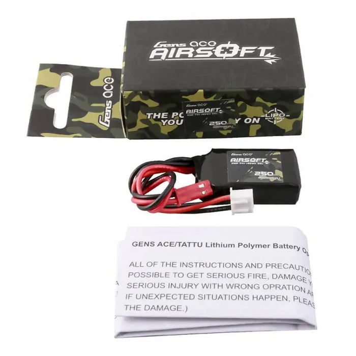 Gens ace 250mAh 7.4V 35C 2S1P Airsoft Gun Lipo Battery with JST-SYP Plug - Lithium and NiMH<<<Batteries<<<RC