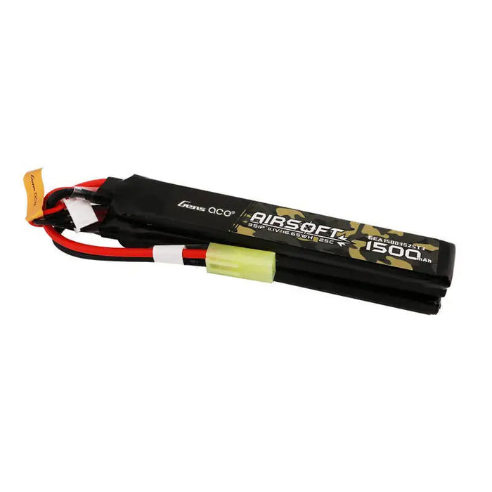 Gens ace 25C 1500mAh 3S1P 11.1V Nunchuck 3X Airsoft Gun Lipo Battery with mini Tamiya Plug - Lithium