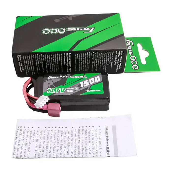 Gens ace 35C 1500mAh 3S1P 11.1V Airsoft Gun Lipo Battery with T Plug - Lithium and NiMH<<<Batteries<<<RC