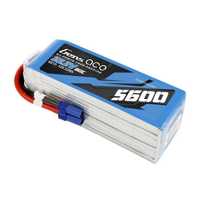 Gens ace 5600mAh 80C 22.2V 6S1P Lipo Battery Pack with EC5 plug - Lithium and NiMH<<<Batteries<<<RC models<<<InnproXML