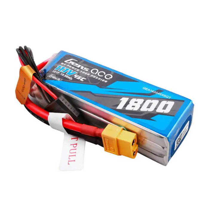Gens ace G-Tech 1800mAh 11.1V 45C 3S1P Lipo Battery Pack with XT60 Plug - Lithium and NiMH<<<Batteries<<<RC