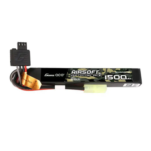 Gens ace G-Tech 25C 1500mAh 2S1P 7.4V Airsoft Gun Lipo Battery with mini Tamiya Plug - Lithium