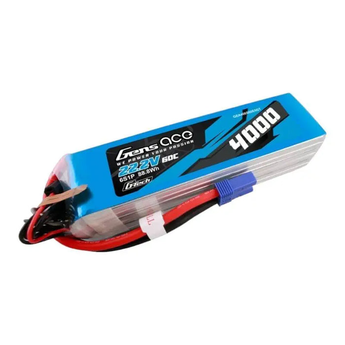Gens ace G-Tech 4000mAh 22.2V 60C 6S1P Lipo Battery Pack with EC5 Plug - Lithium and NiMH<<<Batteries<<<RC