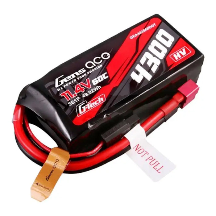 Gens ace G-Tech 4300mAh 3S1P 11.4V 60C Lipo Battery with T-plug - Lithium and NiMH<<<Batteries<<<RC models<<<InnproXML