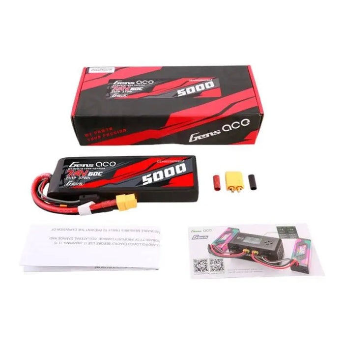 Gens ace G-Tech 5000mAh 7.4V 60C 2S1P Lipo PC material case with XT60 Plug - Lithium and NiMH<<<Batteries<<<RC