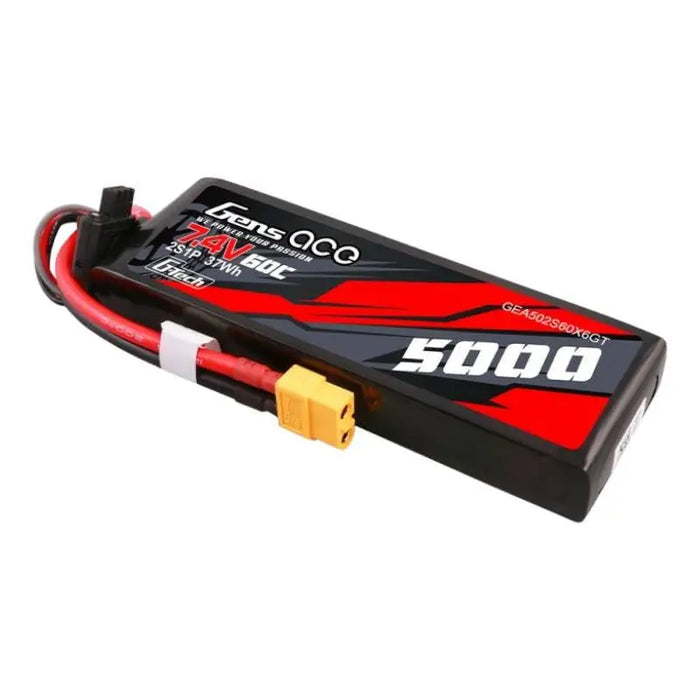 Gens ace G-Tech 5000mAh 7.4V 60C 2S1P Lipo PC material case with XT60 Plug - Lithium and NiMH<<<Batteries<<<RC