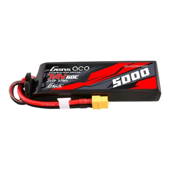 Gens ace G-Tech 5000mAh 7.4V 60C 2S1P Lipo PC material case with XT60 Plug - Lithium and NiMH<<<Batteries<<<RC
