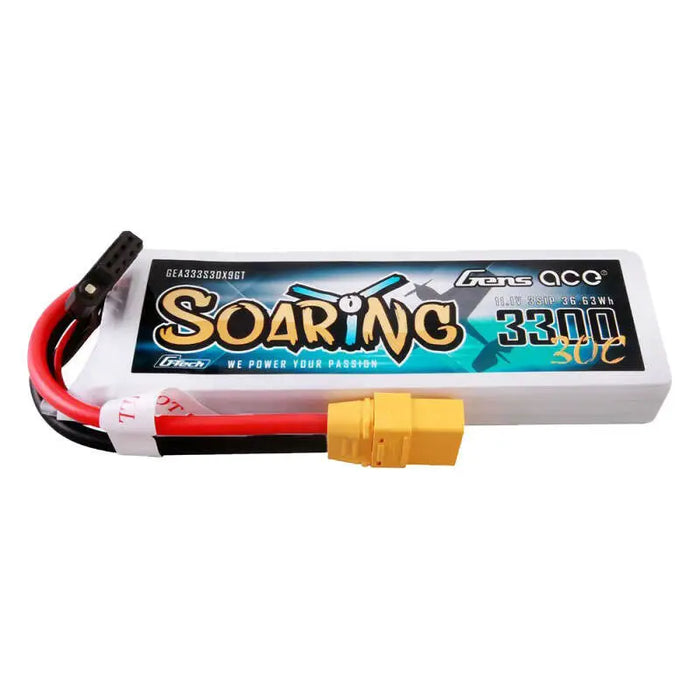 Gens ace G-Tech Soaring 3300mAh 11.1V 30C 3S1P Lipo Battery Pack with XT90 plug - Lithium and NiMH<<<Batteries<<<RC