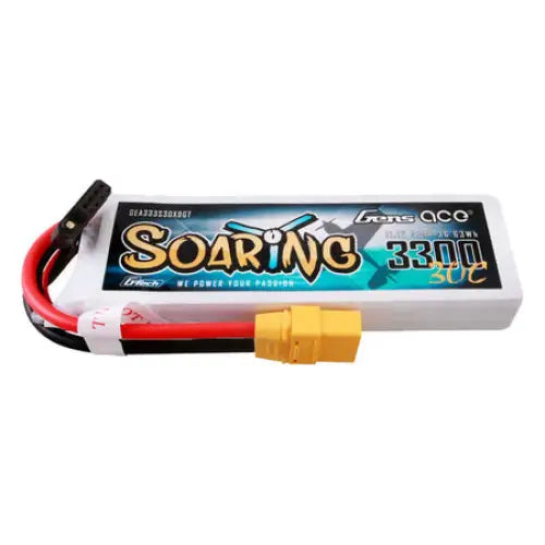 Gens ace G-Tech Soaring 3300mAh 11.1V 30C 3S1P Lipo Battery Pack with XT90 plug - Lithium and NiMH<<<Batteries<<<RC