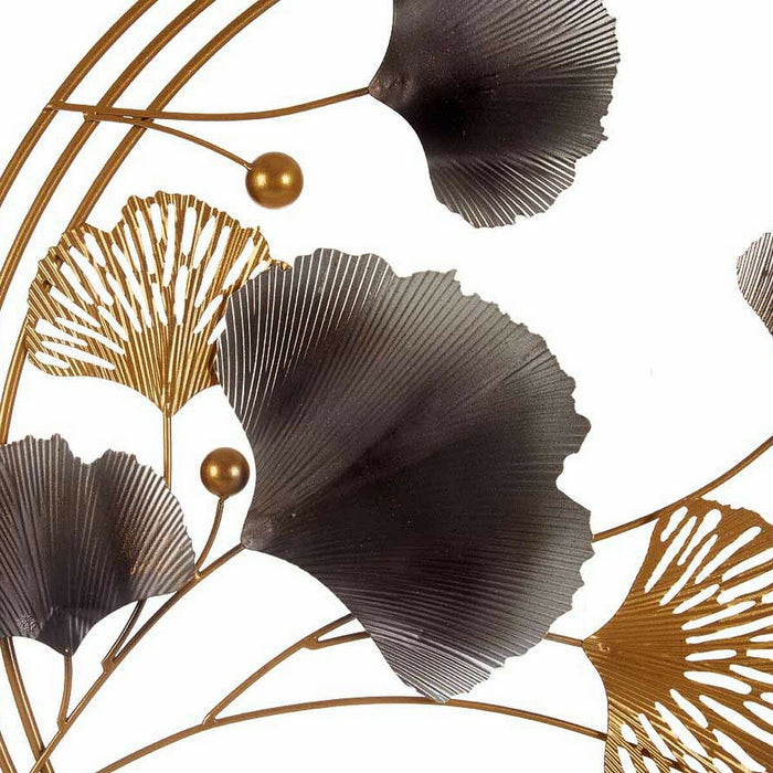 Hanging decoration Gift Decor Blue Copper Golden Metal Flowers 80 x 151 x 5,5 cm Mural