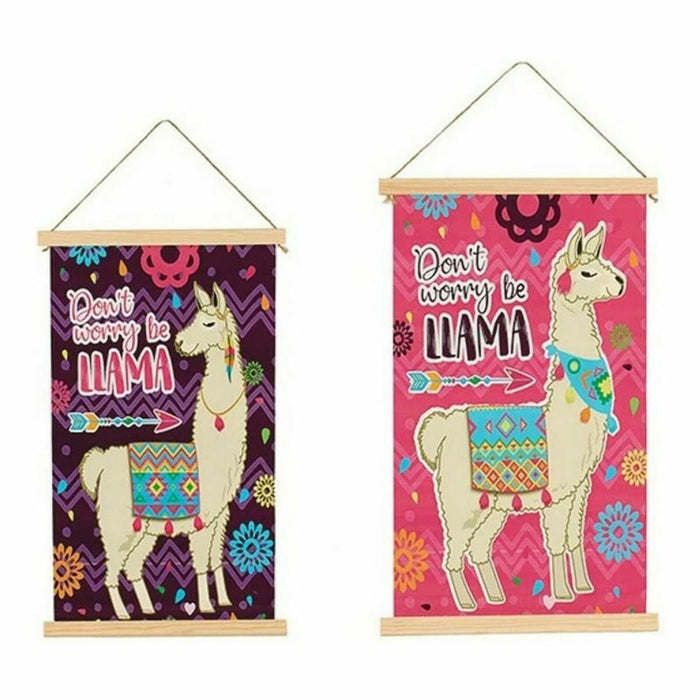 Canvas Gift Decor 1 x 54 x 33 cm Llama (24 Units)