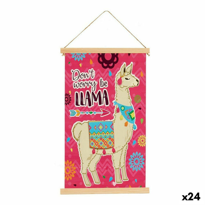 Canvas Gift Decor 1 x 54 x 33 cm Llama (24 Units)