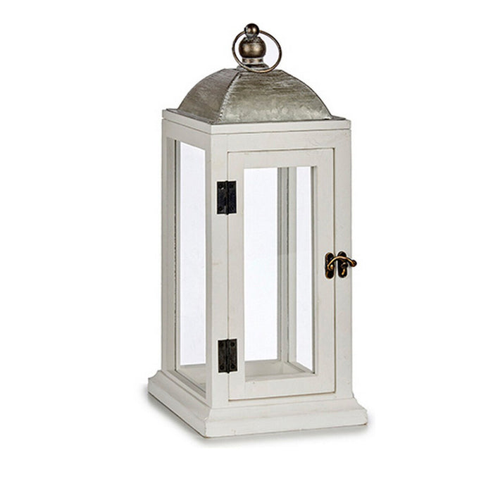 Lantern Gift Decor White Silver Wood Metal 18 x 43 x 18 cm (6 Units)