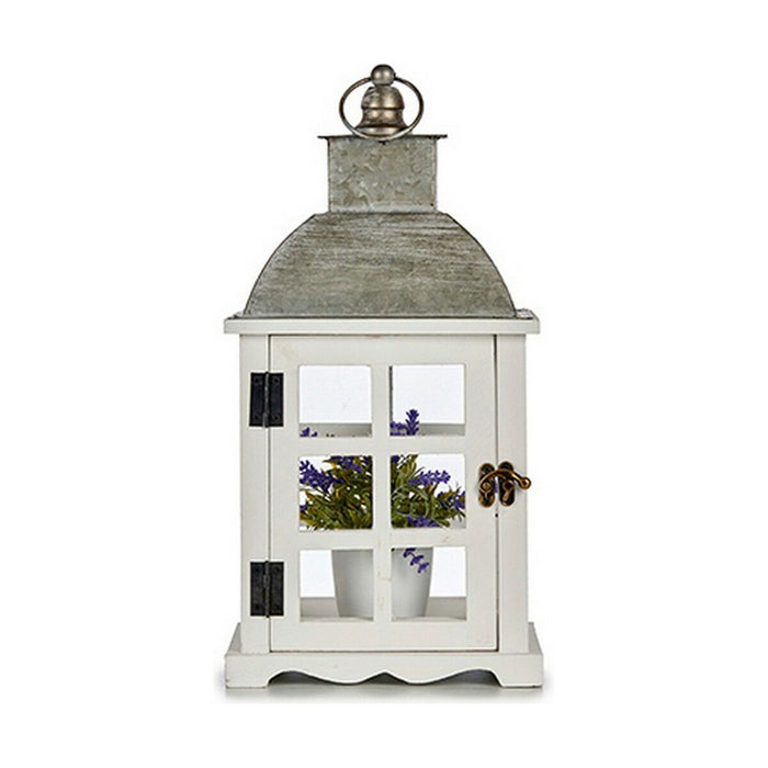 Lantern Gift Decor White Silver Wood Metal Crystal 14 x 39,3 x 20 cm 20 x 39,3 x 14 cm 20 x 40 x 14 cm (6 Units)