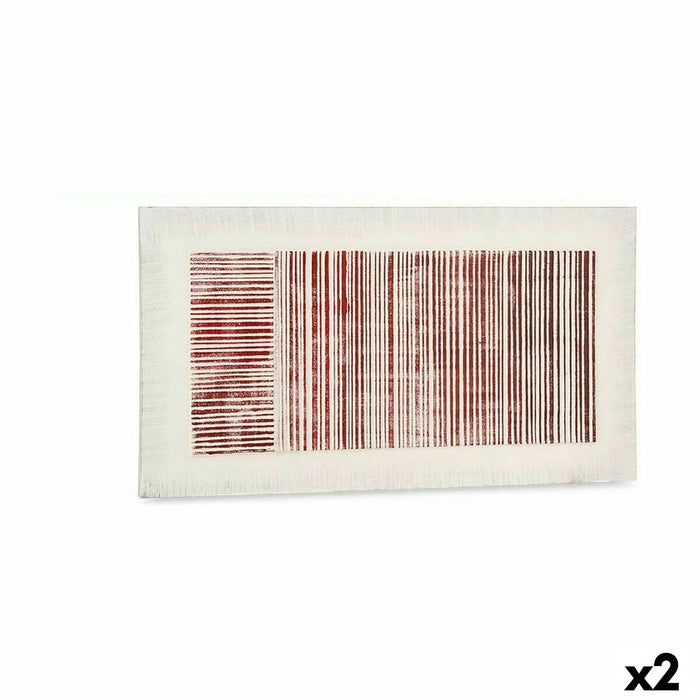 Canvas Gift Decor White Pink Stripes With relief 110 x 60 x 2,5 cm (2 Units)