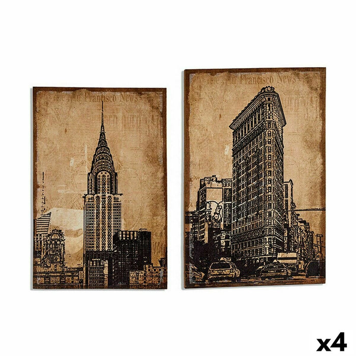 Canvas Gift Decor New York 90 x 3 x 60 cm (4 Units)