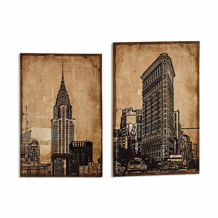 Canvas Gift Decor New York 90 x 3 x 60 cm (4 Units)