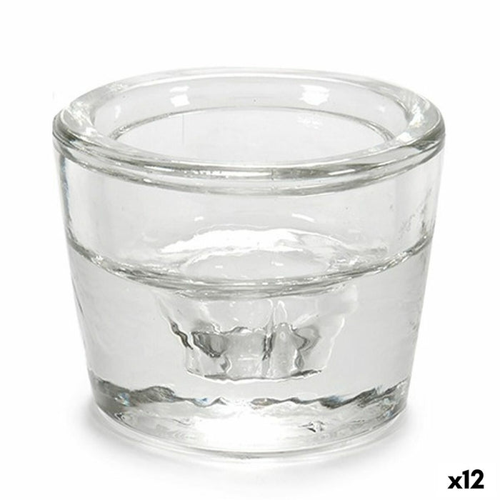 Candleholder Gift Decor Transparent Glass 6 x 4,3 x 6 cm (12 Units)