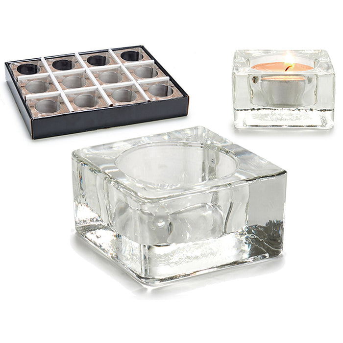Candleholder Gift Decor Transparent Glass 6 x 3 x 6 cm (12 Units)