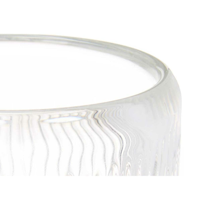 Candleholder Gift Decor Transparent Crystal 9 x 9,5 x 9 cm Stripes (12 Units)