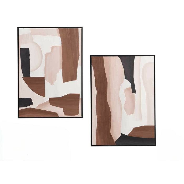 Canvas Gift Decor Brown Beige Abstract 50 x 3 x 70 cm (4 Units)
