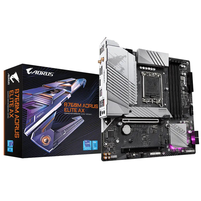 Gigabyte B760M AORUS ELITE AX motherboard Intel B760 LGA 1700 micro ATX - Дънни платки<<<Компютърни