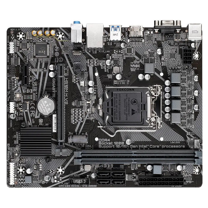 GIGABYTE H510M H V2 Motherboard - Supports Intel Core 11th CPUs up to 3200MHz DDR4 (OC) 1xPCIe 3.0 M.2 GbE LAN USB 3.2