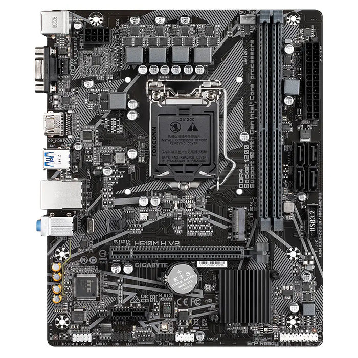 GIGABYTE H510M H V2 Motherboard - Supports Intel Core 11th CPUs up to 3200MHz DDR4 (OC) 1xPCIe 3.0 M.2 GbE LAN USB 3.2