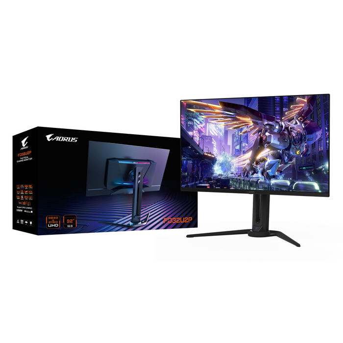 Gaming monitor GIGABYTE AORUS FO32U2P, 31.5" QD-OLED, 4K UHD, 240Hz, 0.03ms, DP 2.1 UHBR20, Vesa ClearMR 13000, HDR 400, KVM