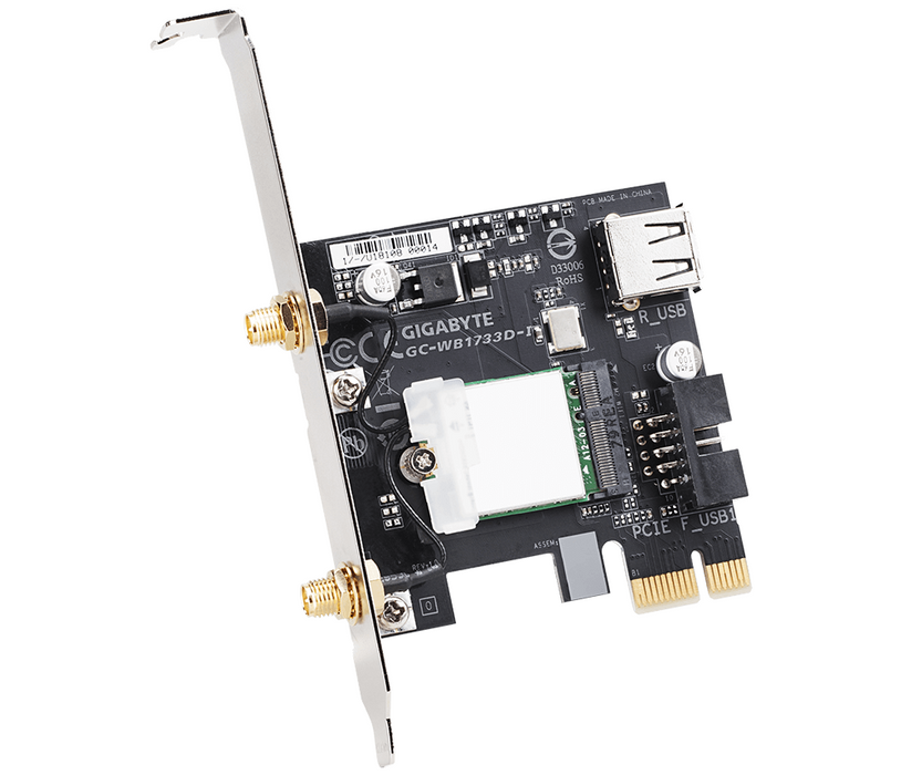 Wireless PCI Express adapter Gigabyte GC-WB1733D-I, 2x2 802.11ac 160MHz, Bluetooth 5.0