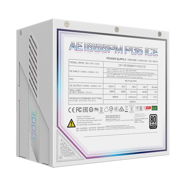 Power supply unit Gigabyte AORUS ELITE P1000W ICE