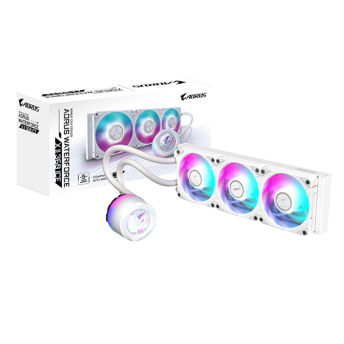 Processor cooler Gigabyte AORUS WATERFORCE X II 360 ICE, LCD Display