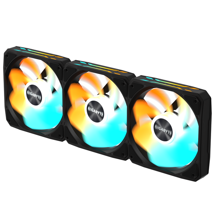 3-Pack GIGABYTE AORUS EZ CHAIN RVS FAN 120 - 120x120x25mm ARGB Fan Set