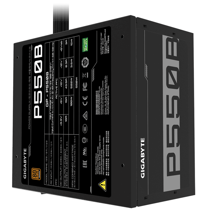 Power supply unit Gigabyte GP-P550B, 550W, 80+, Bronze
