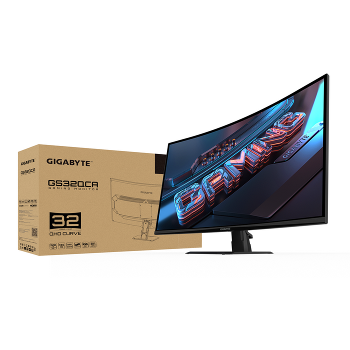 Gaming Monitor Gigabyte GS32QCA - 32" inch SS/VA 1500R, QHD (2560x1440), 180Hz, 1ms, HDR Ready