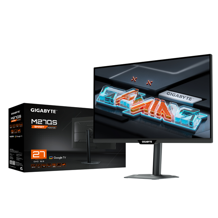 GIGABYTE M27QS Smart Gaming Monitor - 27" SS IPS, QHD(2560 x 1440), 180Hz, 1ms, Google TV