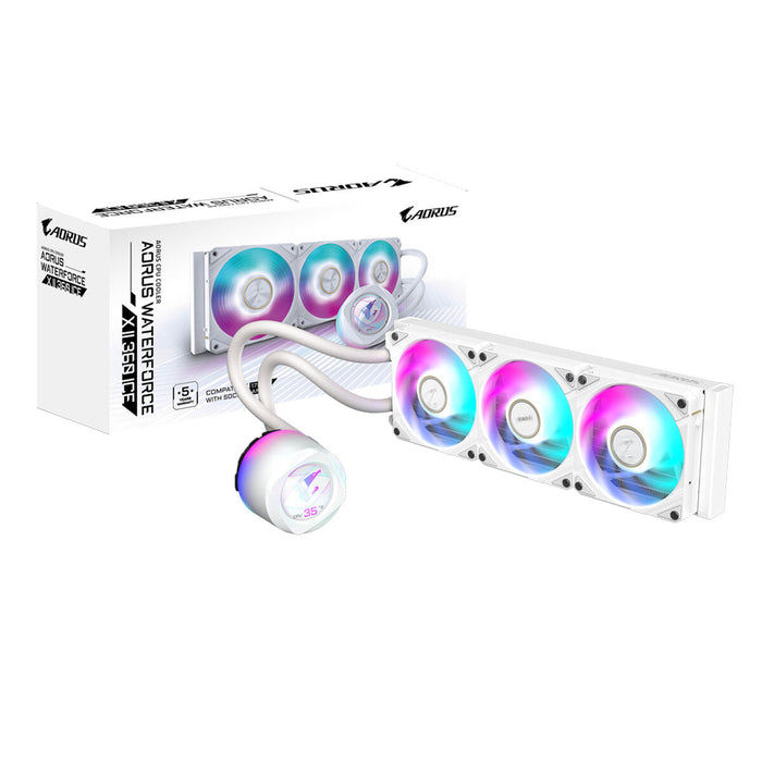 Processor cooler Gigabyte AORUS WATERFORCE X II 360 ICE, LCD Display