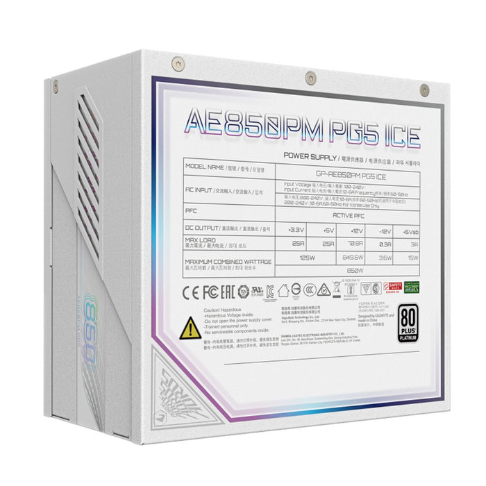Power supply Gigabyte GP-AE850PM PG5 ICE ATX 850 W 125 W 80 PLUS Platinum