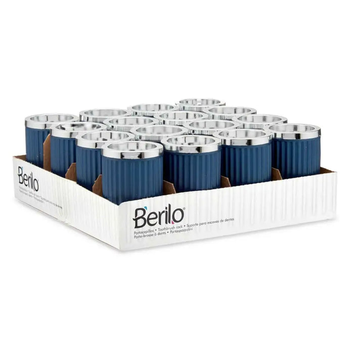 Glass Berilo Blue Plastic 7,5 x 11,5 x 7,5 cm (16 Units) - Баня<<<Дом Градина<<<BigBuy&&&Аксесоари и