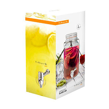 GLASS DISPENSER FOR LIQUIDS 4L FAUCET VIN BOUQUET - Буркани и продукти за консервиране<<<Домашни