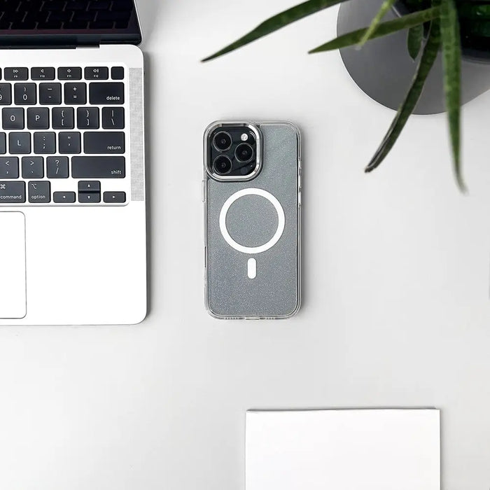 Glitter Case MagSafe for iPhone 16 Pro Max - white with glitter - Cell phone cases and covers<<<HurtelXML