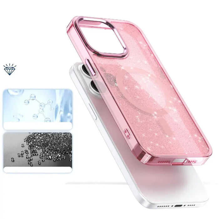 Glitter Case MagSafe for iPhone 16 Pro - pink with glitter - Cell phone cases and covers<<<HurtelXML